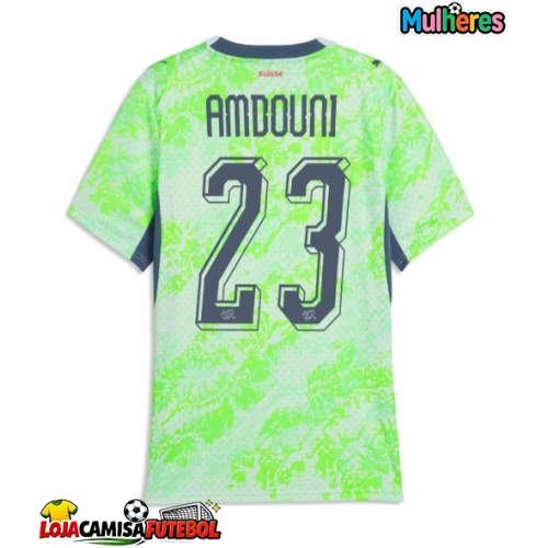 Camisa de Futebol Suíça Zeki Amdouni #23 Equipamento Secundário Mulheres Mundo 2026 Manga Curta